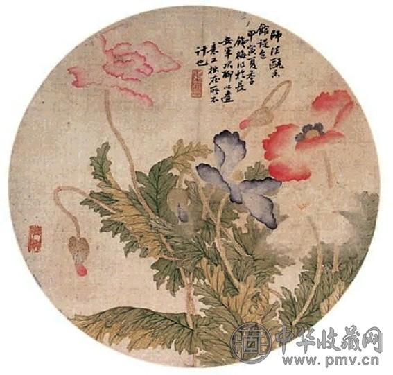 胡璋 花卉 镜心 设色纸本