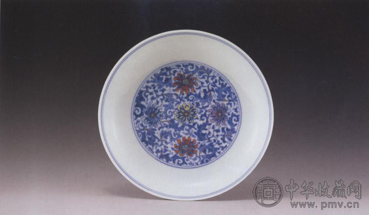清雍正 斗彩花卉盘