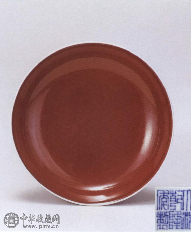 清乾隆 霁红釉盘