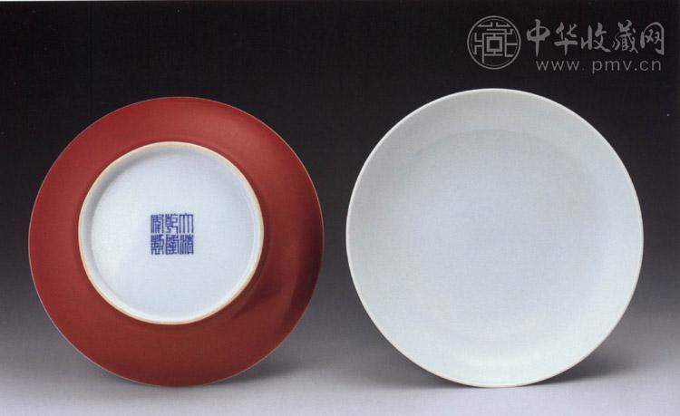 清乾隆 霁红釉盘(2件)