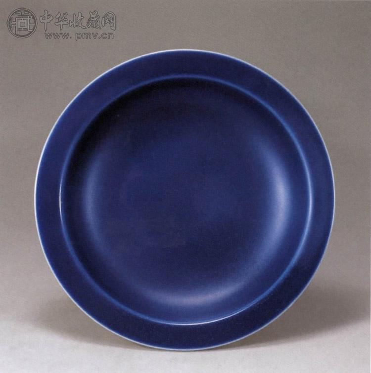 明 霁蓝釉折沿盘