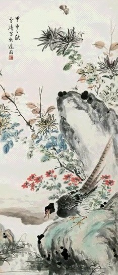 王雪涛 1944年 花鸟 立轴 设色纸本
