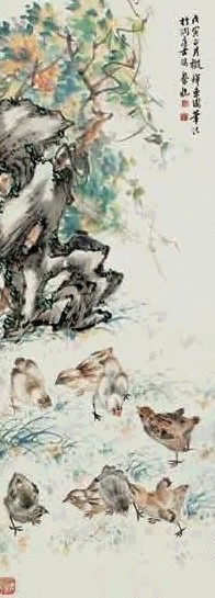 蔡铣 花鸟 立轴