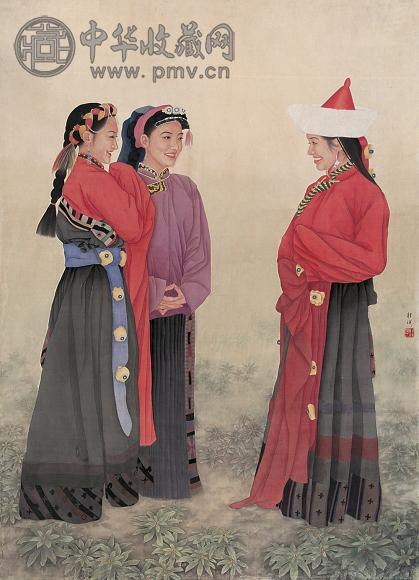 郭桂英 康巴女 镜心