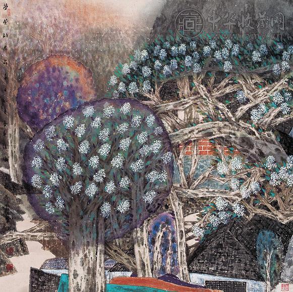 牛锡珠 梦系故园花 镜心