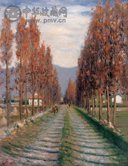 万福堂 乡间小路 布面 油画