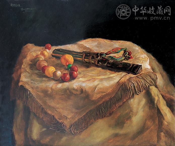 杜建奇 藏刀、头饰 布面