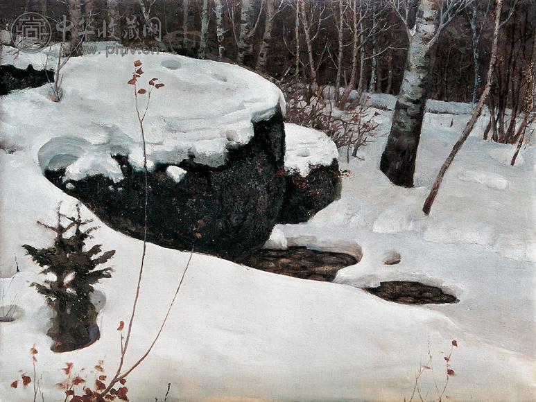 张英伟 冬泉 布面