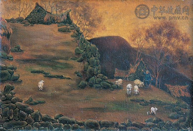 王涛 故乡小景 布面