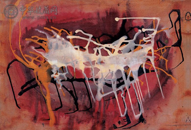 李青萍 泼彩系列 纸面 油画