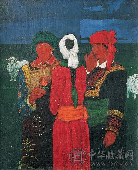 项诚学 绿色的草地 布面