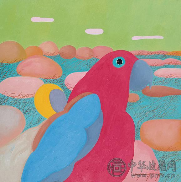 王向明 粉红鹦鹉 布面 油画