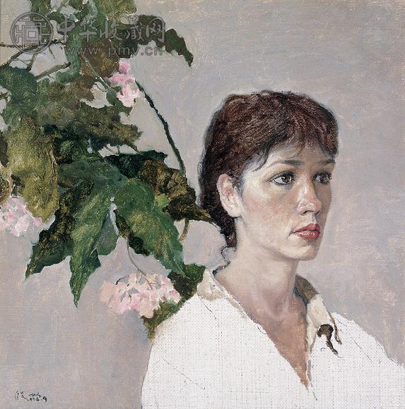 殷雄 2004年作 花季少女 麻面 油画