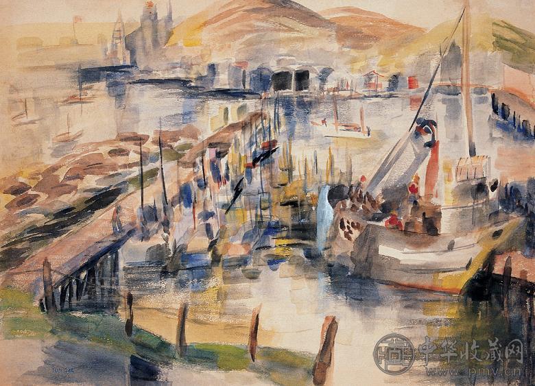 朱沅芷 港口 纸面 水彩