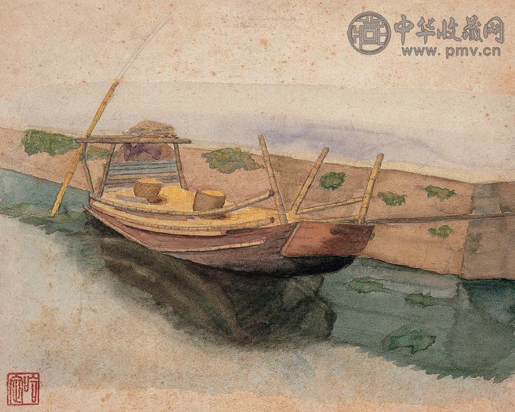 哈定 船 纸面 水彩