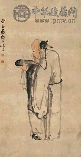 黄慎 东坡爱砚图 纸本