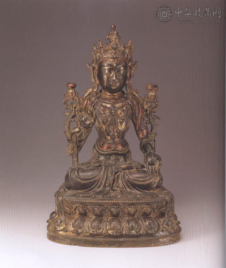 明 铜漆金佛