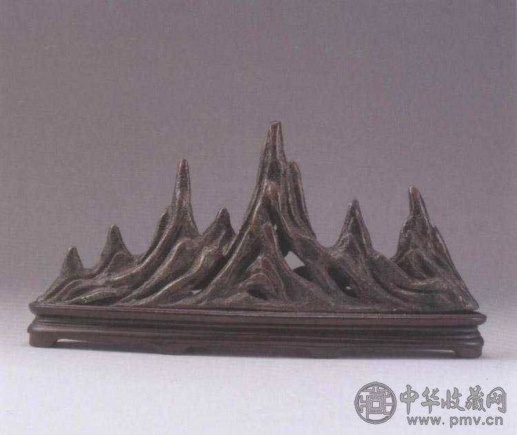 明 铜山峰笔架(带座)