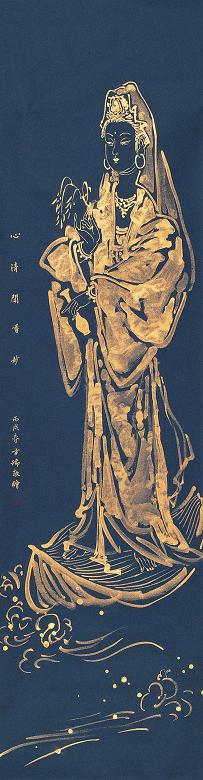 方瑞 心清闻香妙 挂轴 设色纸本