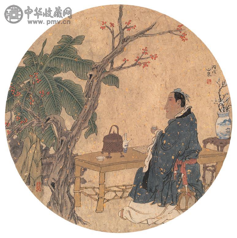 朱光荣 高士图 镜心 设色纸本