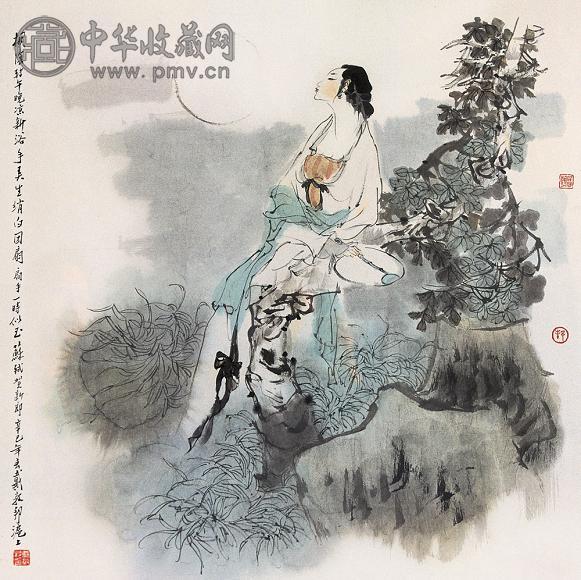 戴敦邦 皓月明眸图 镜心 设色纸本