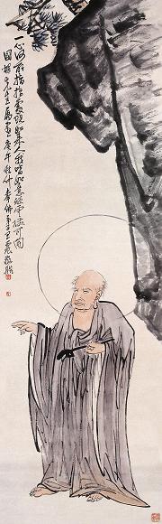 王震 1930年作 佛像 立轴 设色纸本