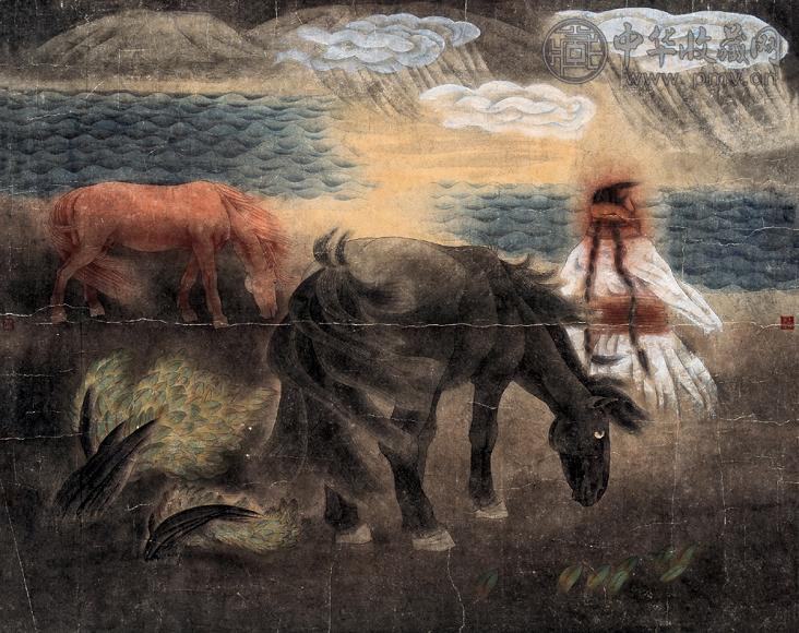 孙玉宝 原上雨 镜心