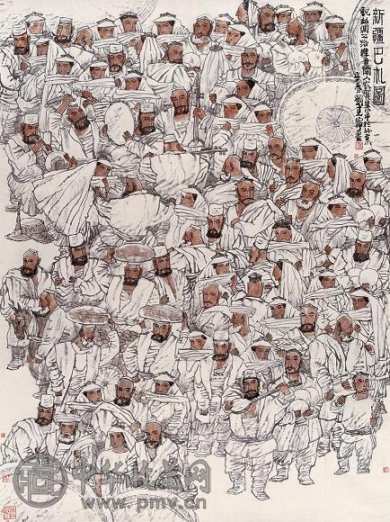 刘克宁 新疆巴扎图 镜心