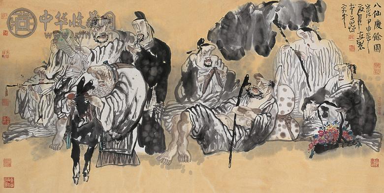 孙大江 八仙图 镜心