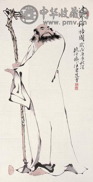 范曾 2000年作 达摩神悟 单片 设色纸本