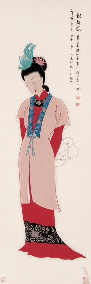 孙仲威 1979年作 仕女 立轴 设色纸本