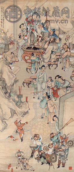 周彬 人物 立轴 设色纸本