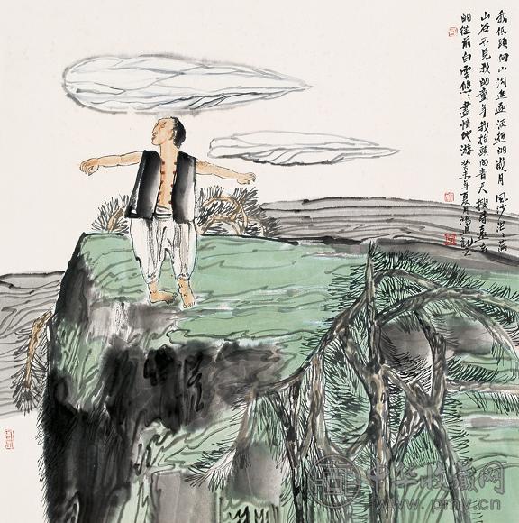 岳鸿进 人物 镜心