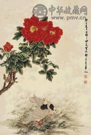 田世光 1983年作 花鸟 立轴 纸本