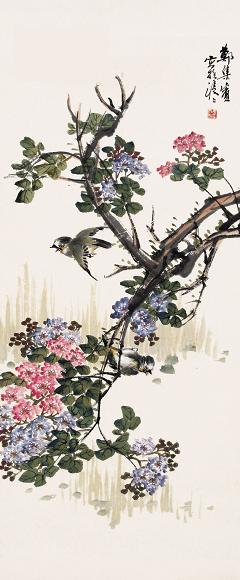 郑集宾 花鸟 镜心 设色纸本