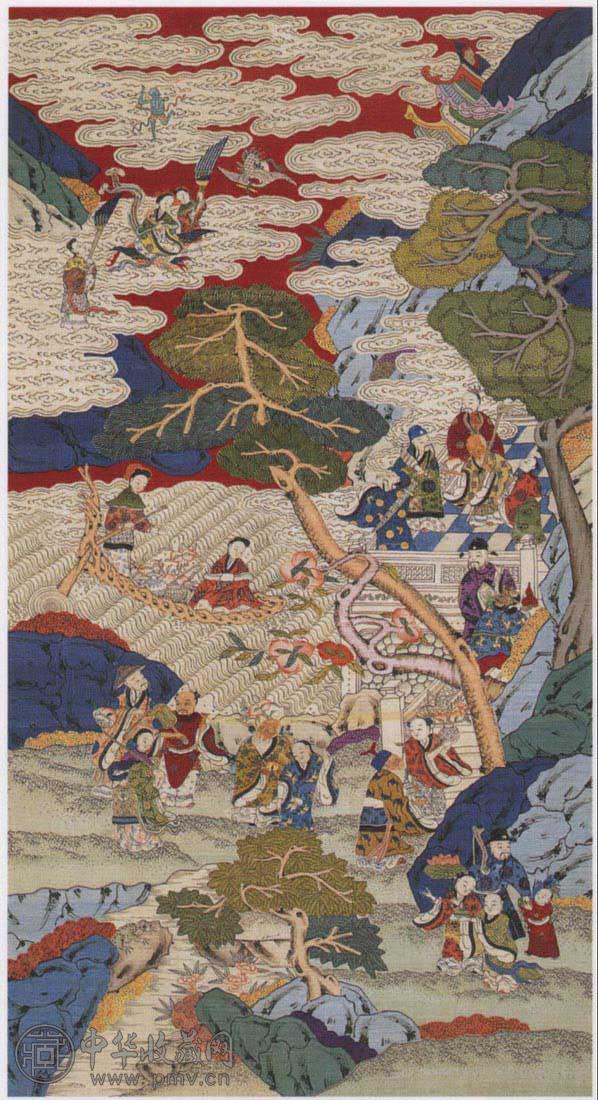 清 缂丝群仙祝寿