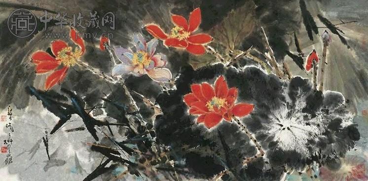 郑乃珖 壬戌(1982年)作 朝气满塘 镜心 设色纸本