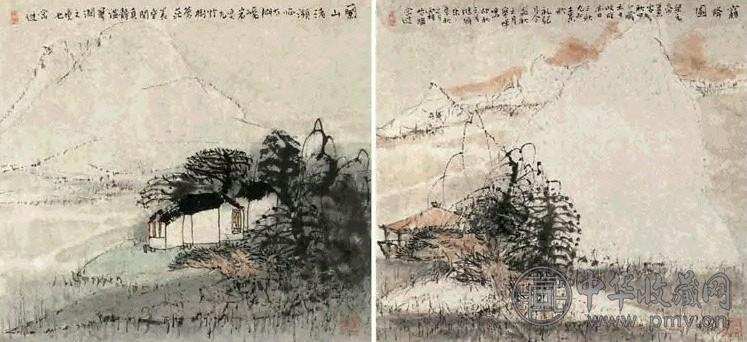 常进 山水图 镜心 设色纸本