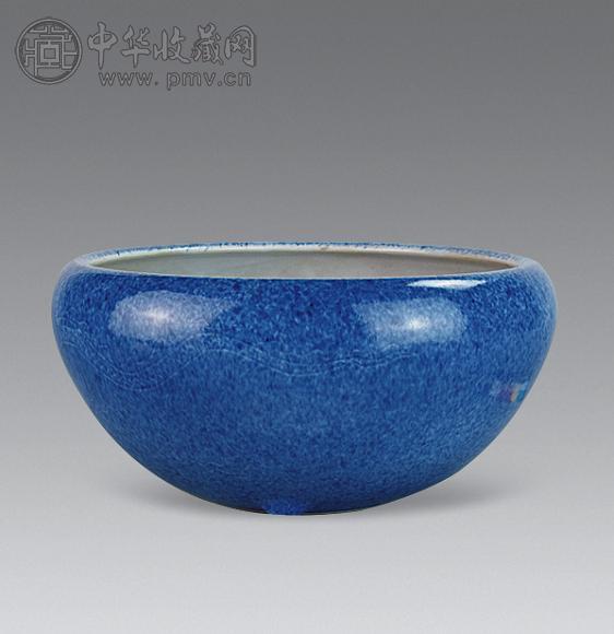 清 洒蓝釉三足炉