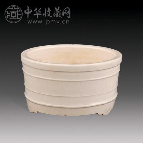 民国 白釉弦纹炉