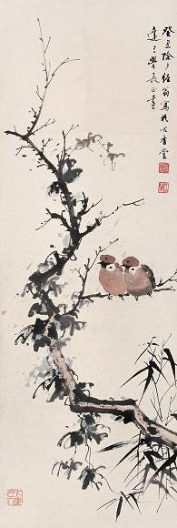 张大经 花鸟 立轴