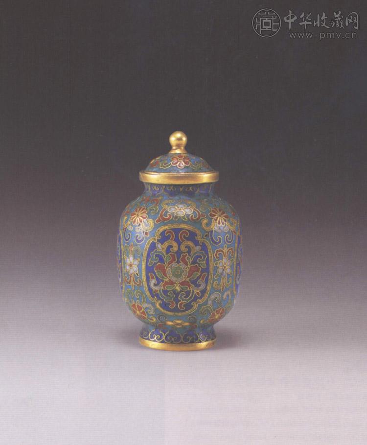 清乾隆 铜胎珐琅花卉鼻烟壶