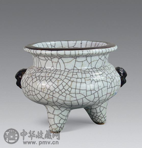 清 哥釉兽耳炉