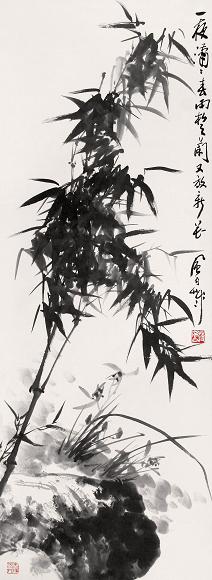 蒋凤白 兰竹图 立轴 水墨纸本