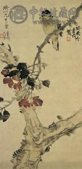 近现代 张书旂 设色花鸟 轴