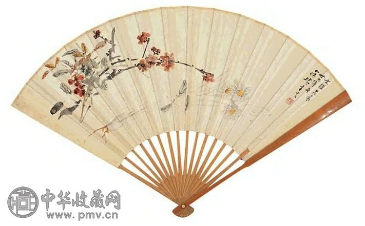 张聿光 花卉 扇面