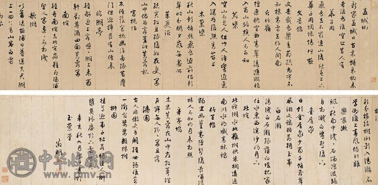 文徵明 明辛亥(1551年)作 行书辋川诗 手卷 水墨纸本
