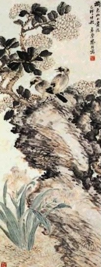 蔡干 仿陆治花鸟 轴