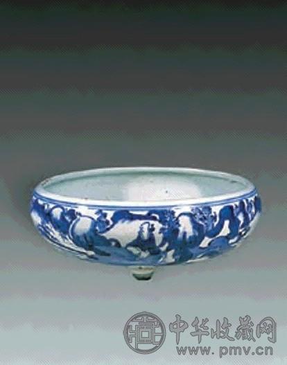 清雍正 青花山水炉