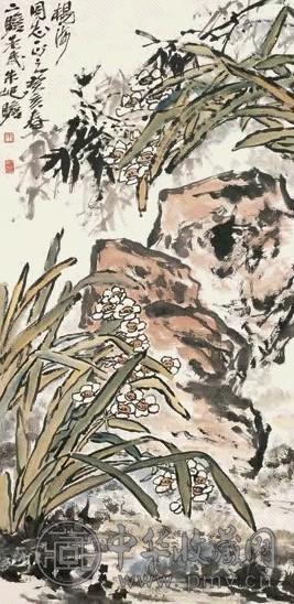 朱屺瞻 花卉 立轴 设色纸本